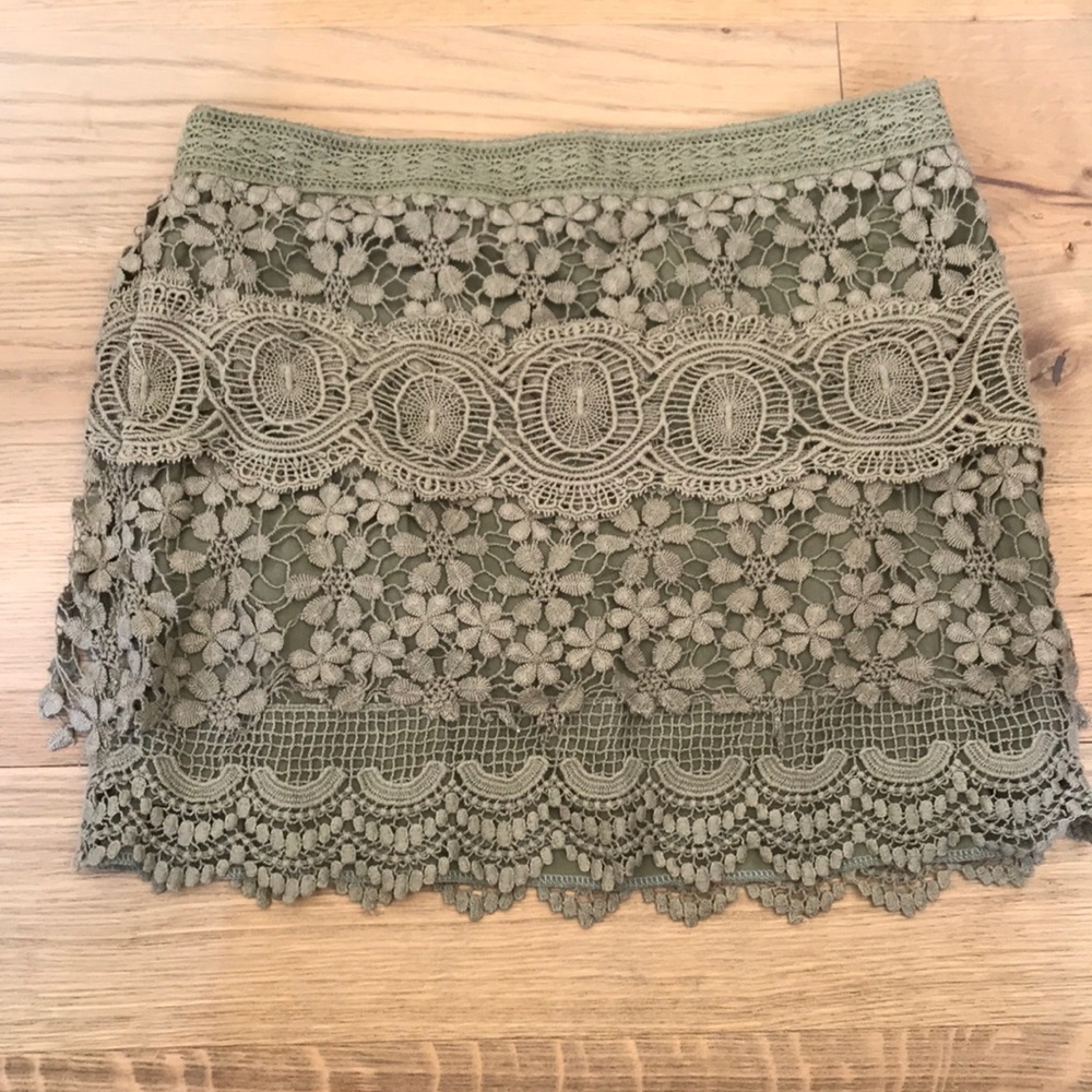 Free People boho mini skirt side zip size 6